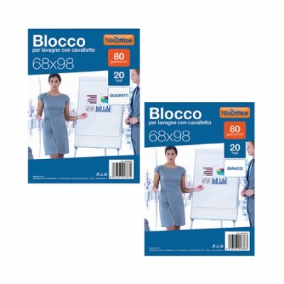 BLOCCO LAVAGNA CM 68X98 20 FG QUADRI 34NIK020