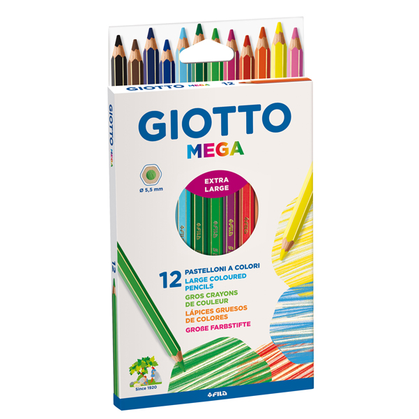 PASTELLI COLORATI GIOTTO MEGA 12 PZ. F225600