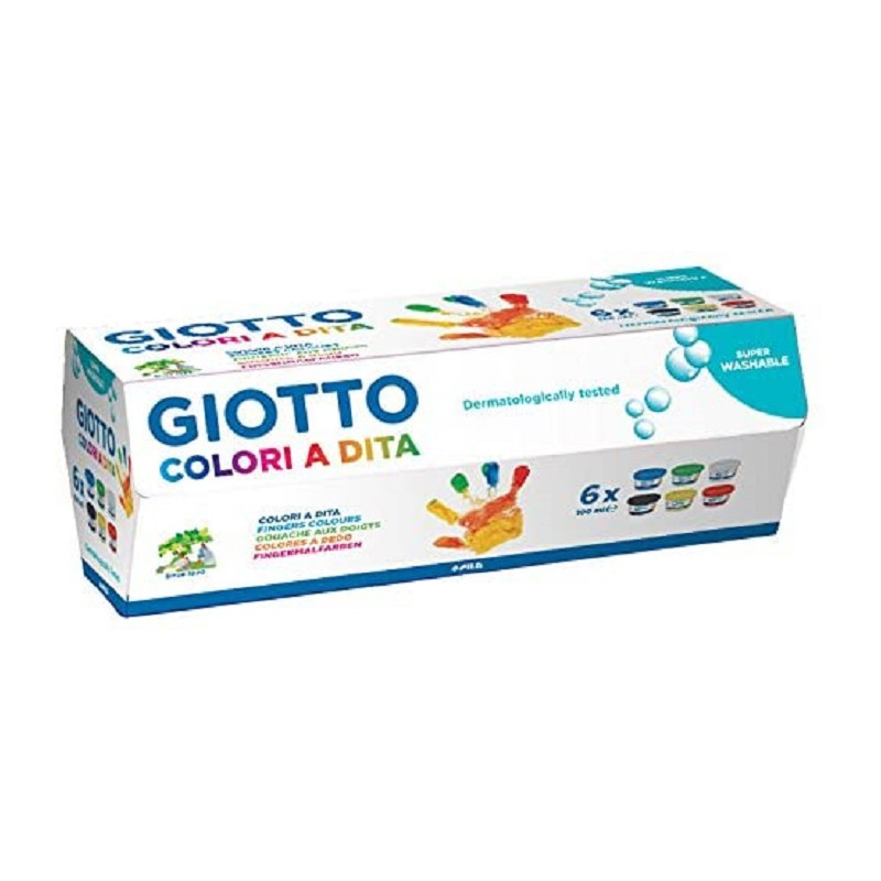 COLORI GIOTTO DITA 6 BARATTOLI ASSORTITI 100 ML. F534100