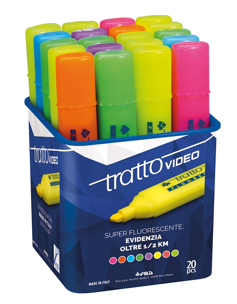 EVIDENZIATORE TRATTO VIDEO COLORI ASSORTITI 20 PZ F829200