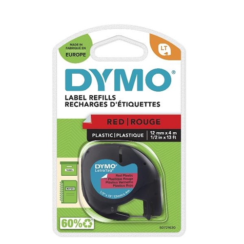 NASTRO DYMO LETRATAG PLASTICA ROSSO S0721630