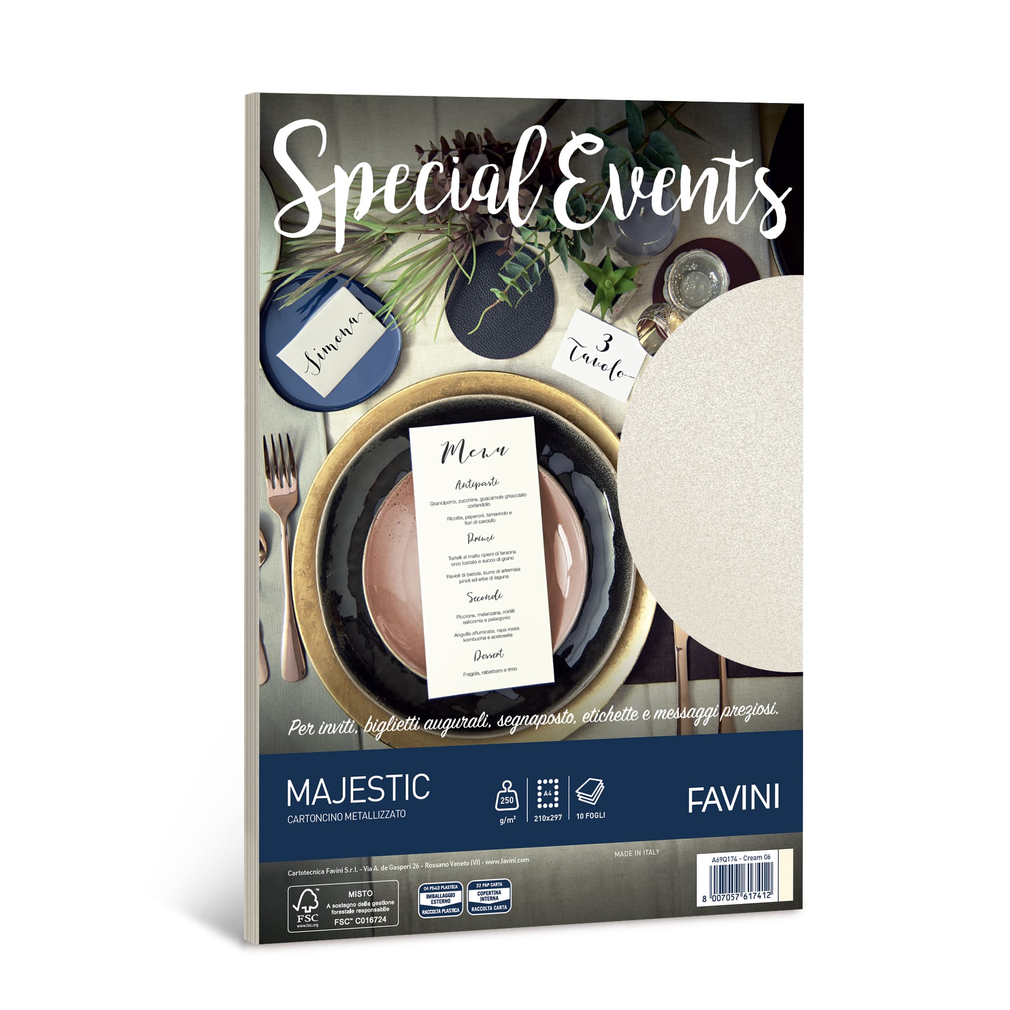CARTA SPECIAL EVENTS CREMA 250GR A4 10 FG. A69Q174