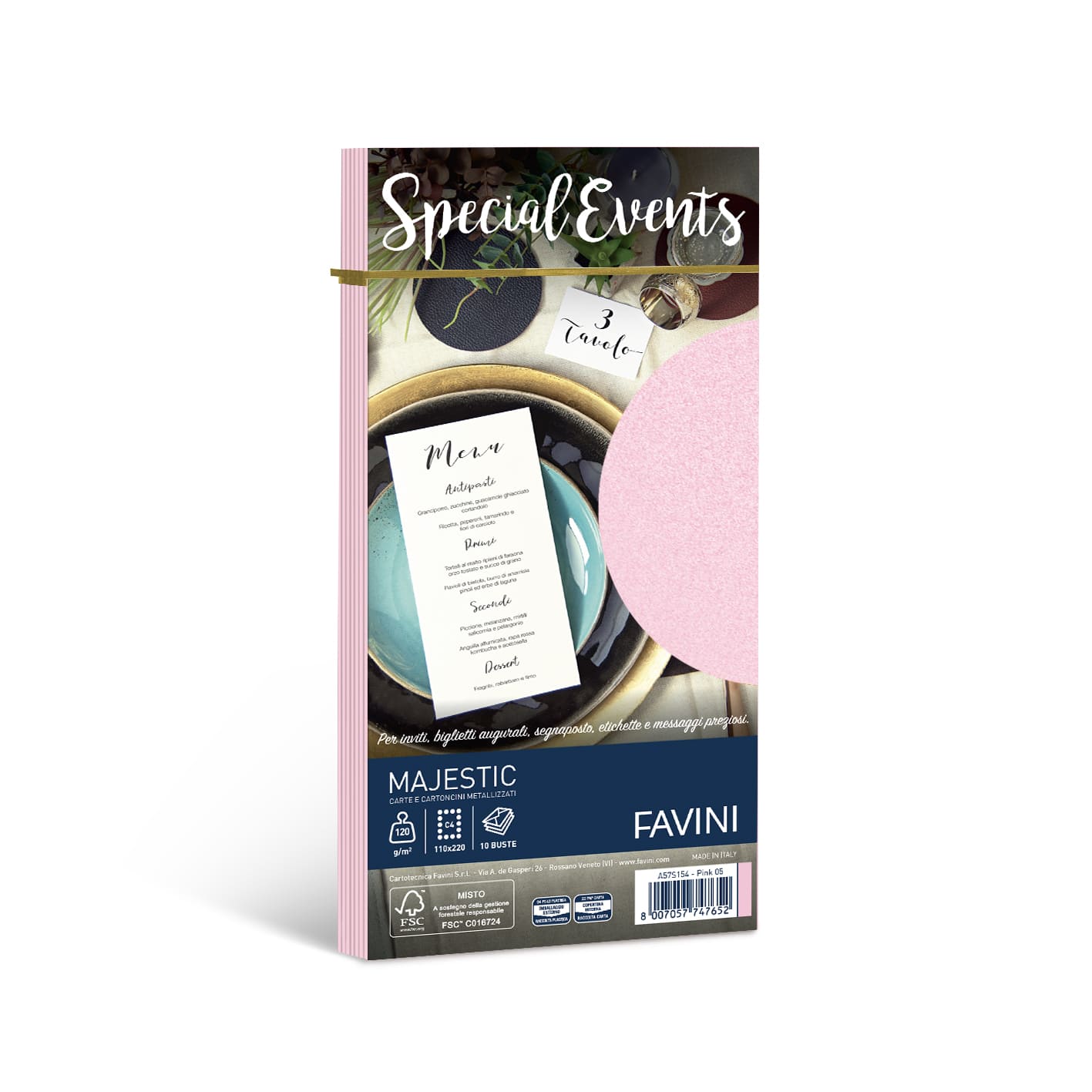BUSTE SPECIAL EVENTS ROSA 11X22 10 PZ. A57S154