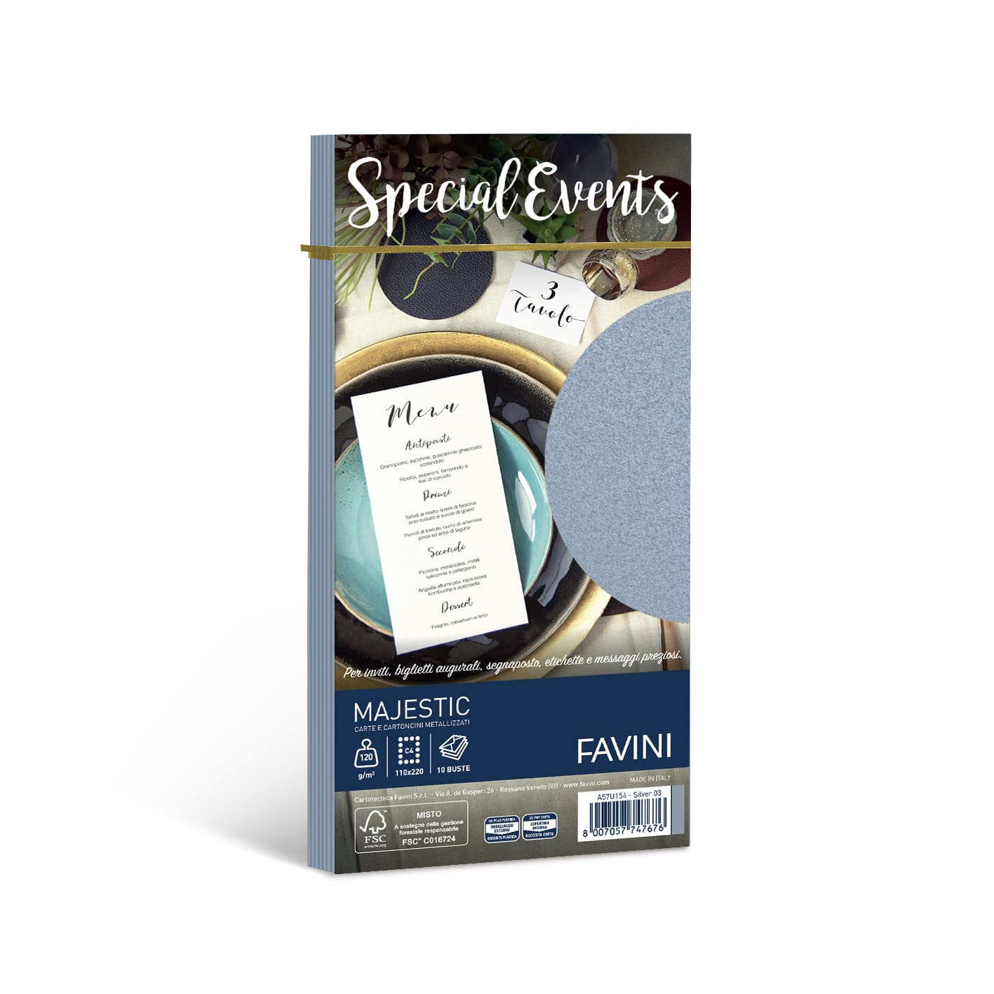 BUSTE SPECIAL EVENTS ARGENTO 11X22 10 PZ. A57U154