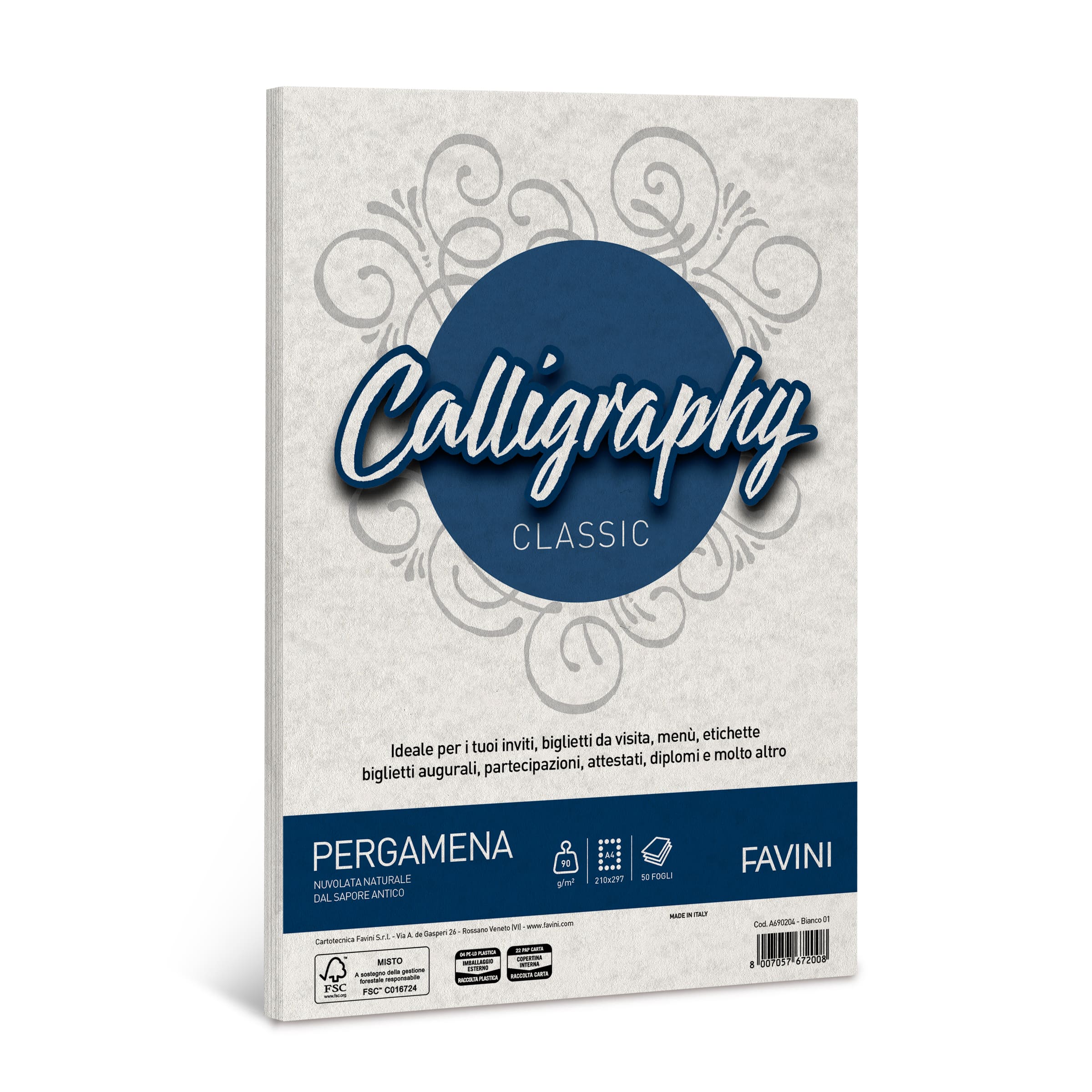 CARTA CALLIGRAPHY PERGAMENA BIANCA 90 GR. 50 FG. A690204