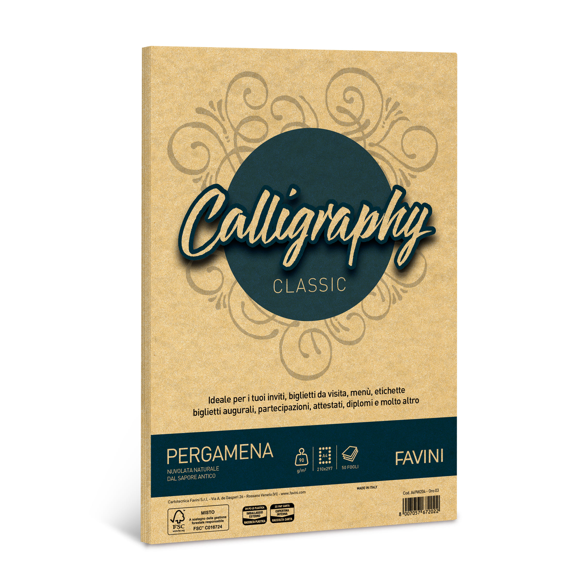 CARTA CALLIGRAPHY PERGAMENA ORO 90 GR 50. FG. A69W204