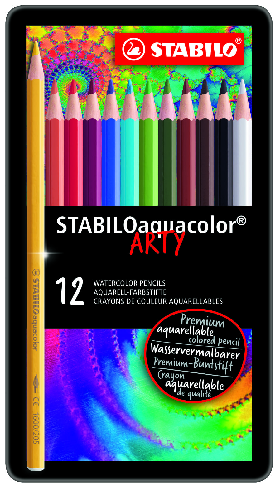 PASTELLI STABILO AQUACOLOR SCATOLA METALLO 12 PZ.1612-5