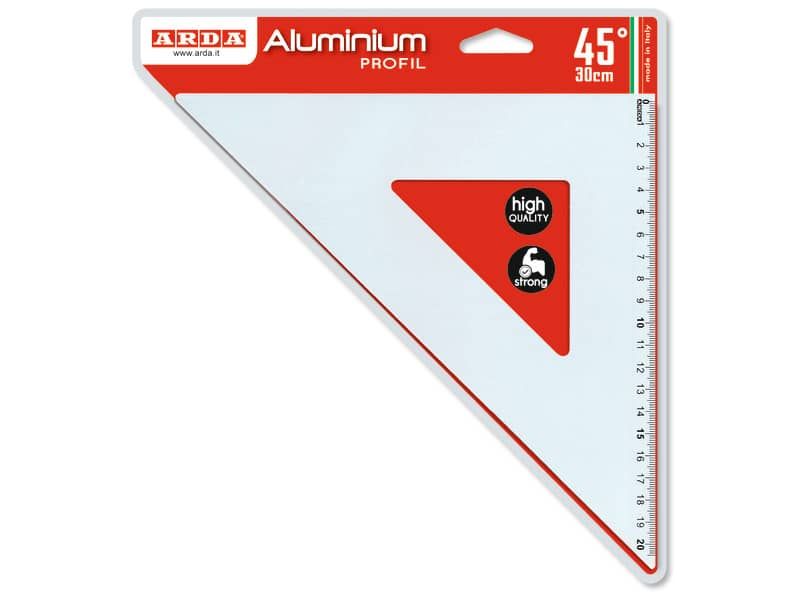 SQUADRA 45°/30 CM ALLUMINIO PROFIL 18032