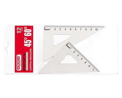 COPPIA SQUADRE ALLUMINIO 45/60 12CM 80312