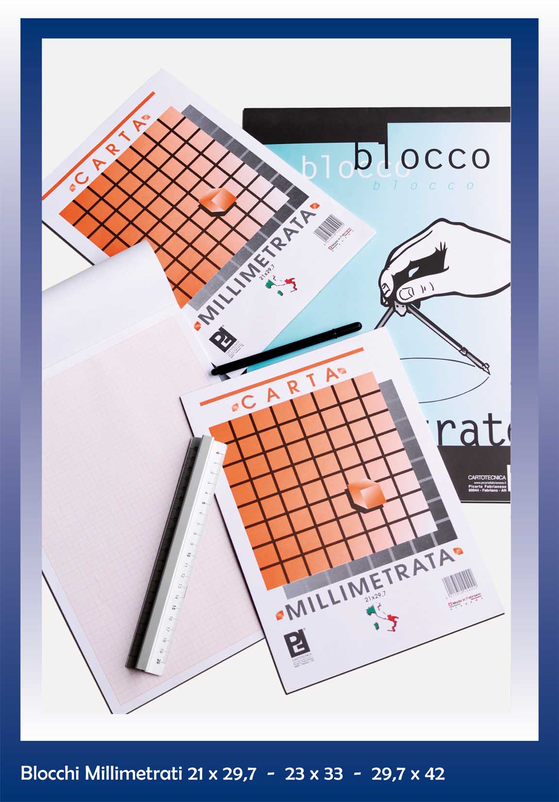 BLOCCO CARTA MILLIMETRATA A4 10 FG. 10400