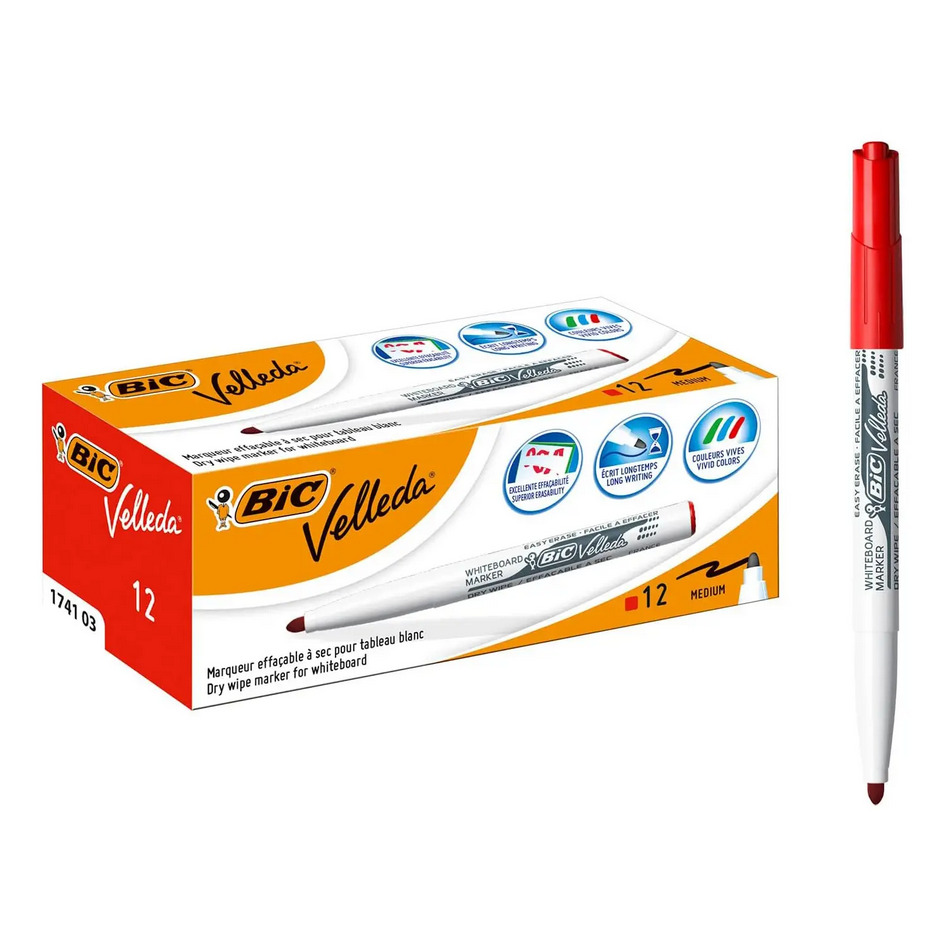 PENNARELLO MARKER VELLEDA 1741 ROSSO 12 PZ 9581691