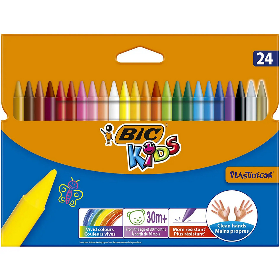 PASTELLI A CERA BIC KIDS PLASTIDECOR 24 PZ 8297724