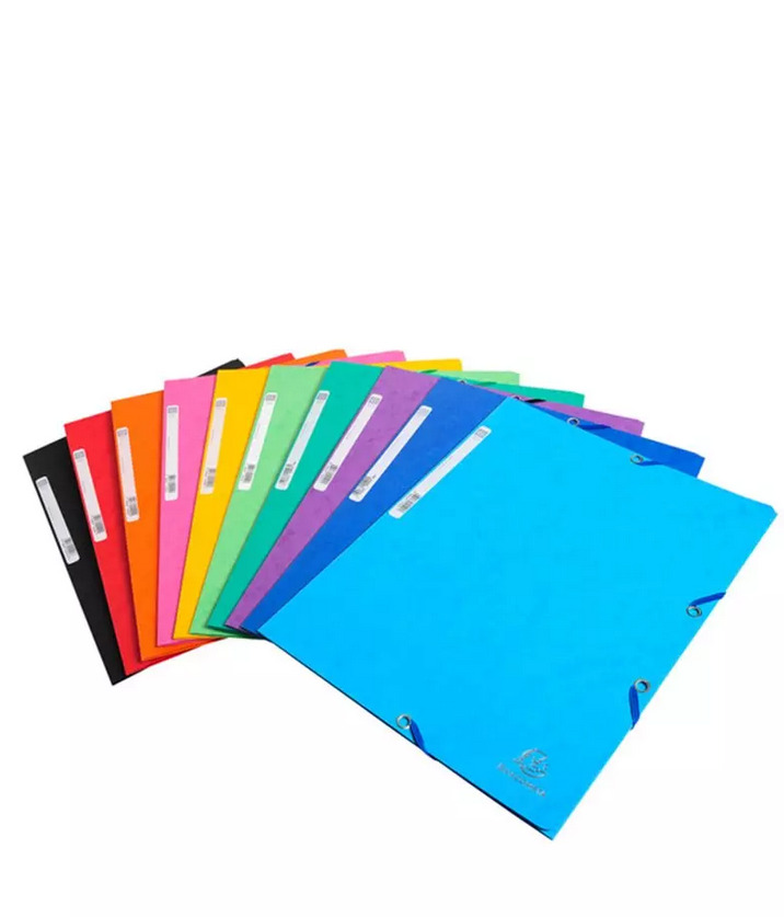 CARTELLINA 3 LEMBI C/ELASTICO AGLI ANGOLI 24X32 COL. ASS.