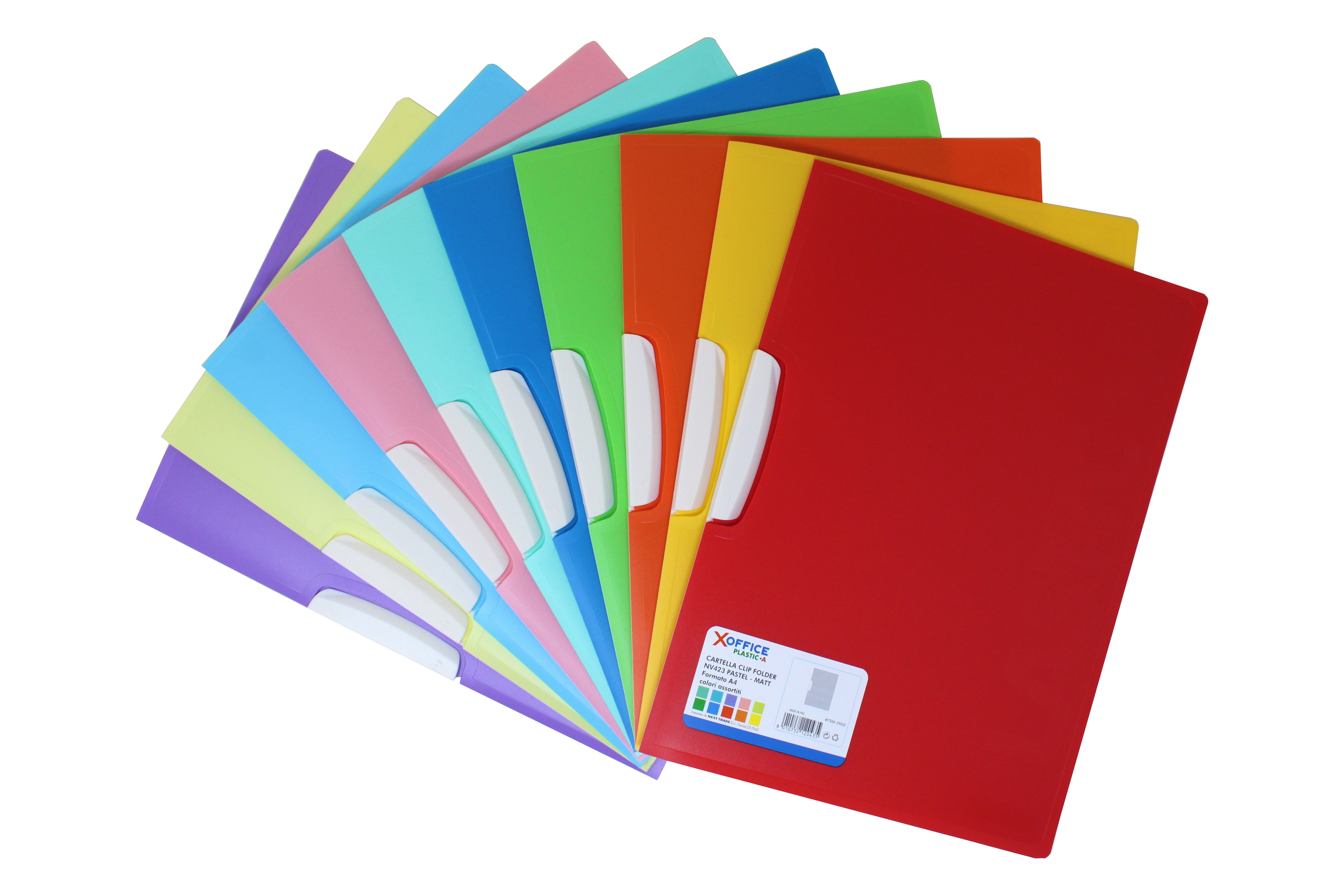 CARTELLA CLIP NV423 PLASTICA PASTEL 25022