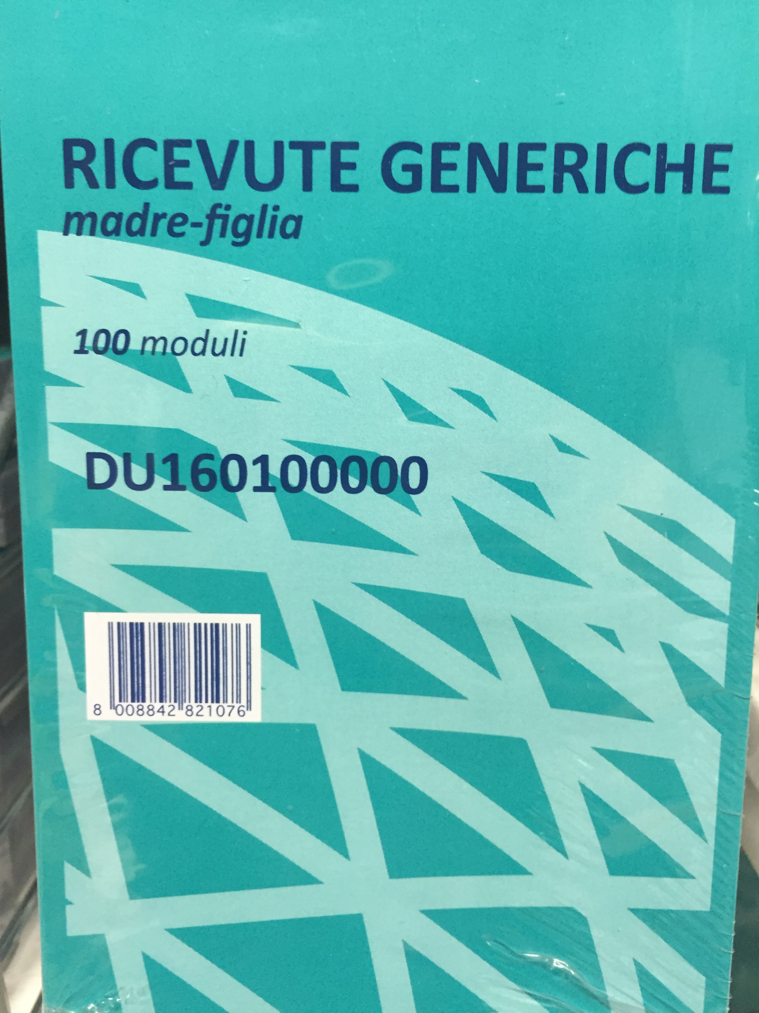 BLOCCO RICEVUTE MADRE/FIGLIA 100FG DU160100000