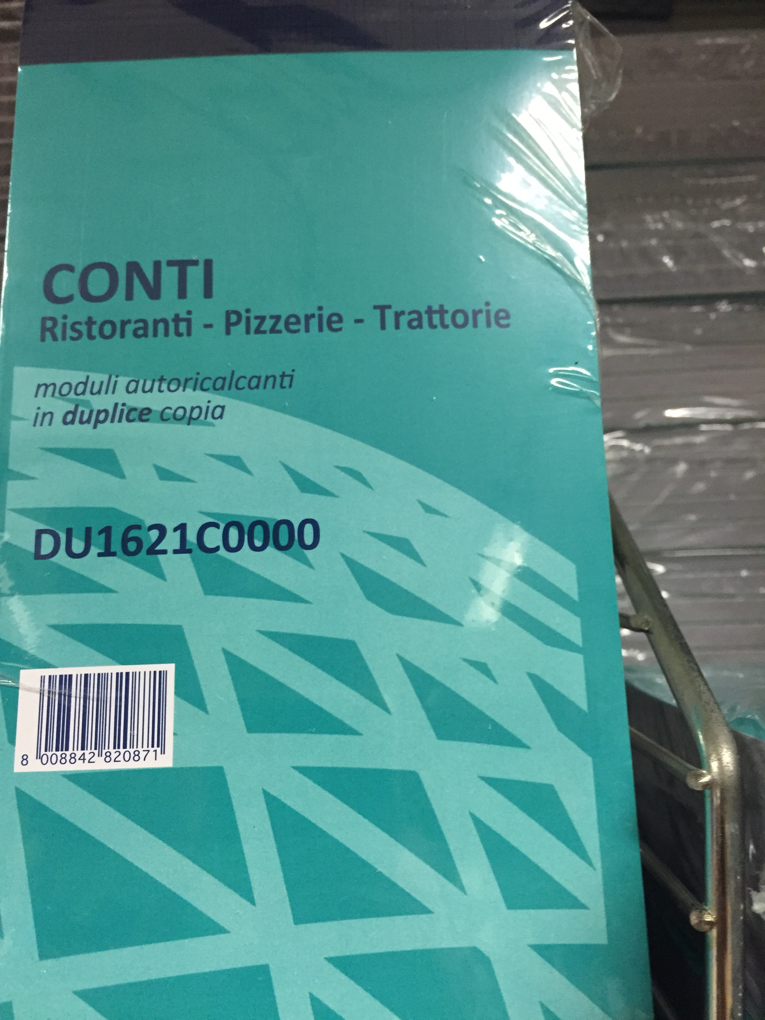 BLOCCO CONTI RISTORANTE 2 COPIE 10X21,5 DU1621C0000