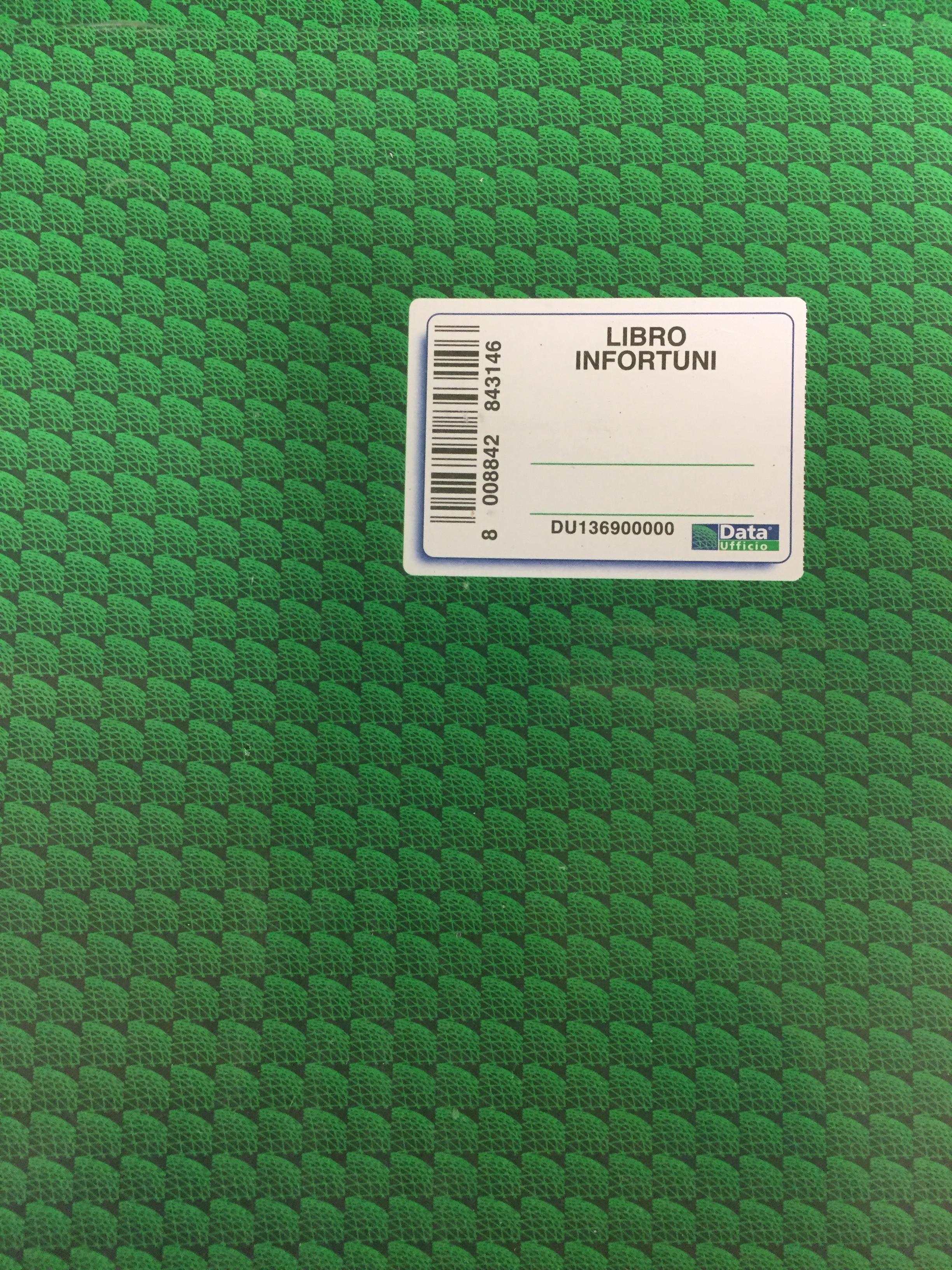 REGISTRO INFORTUNI 15 PAG NUM DU136900000