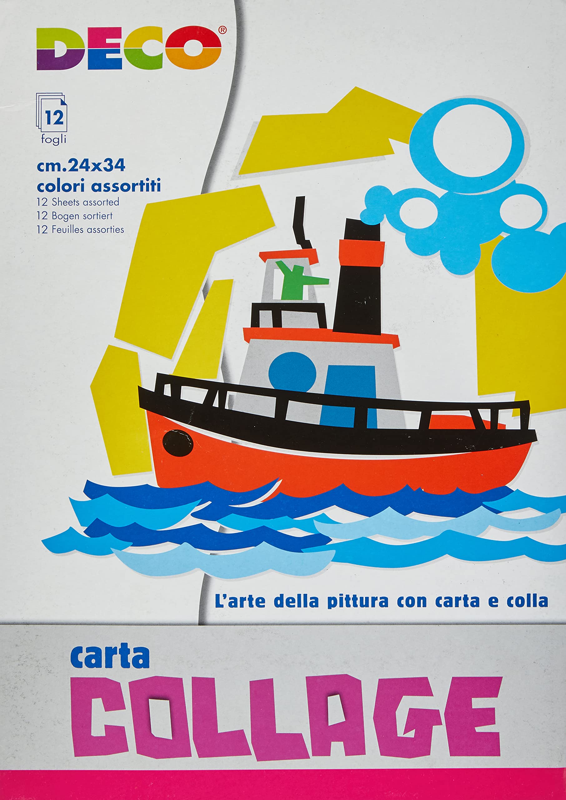 CARTA RASATA 12FG 24X34 CM. COLORI ASSORTITI 701/12