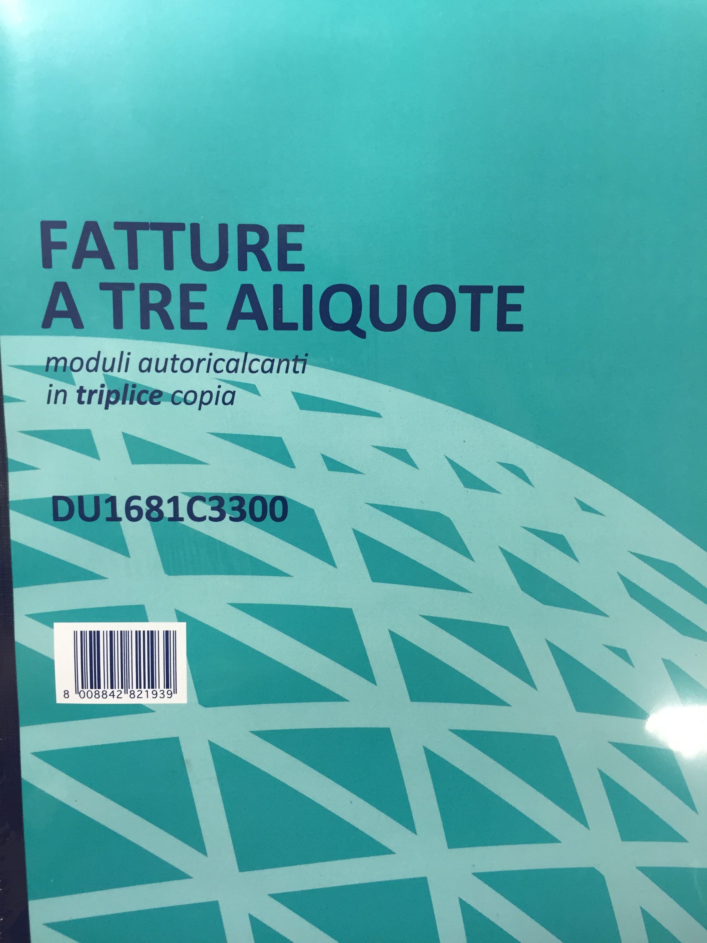 BLOCCO FATTURE 3 ALIQUOTE 3 COPIE FTO 21,5x29,7 DU1681C3300