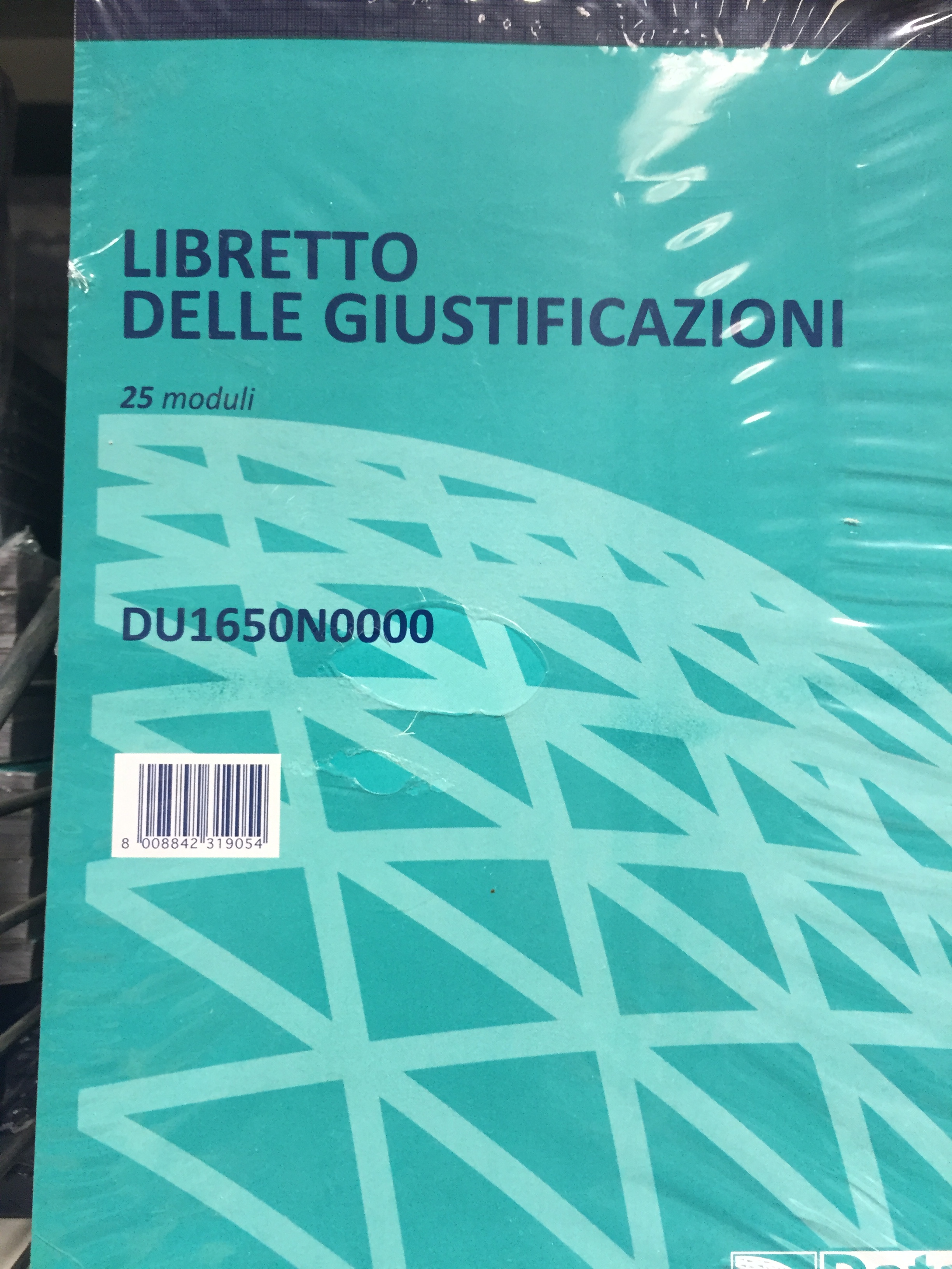LIBRETTO GIUSTIFICAZIONI A BLOCCO DI1650N0000
