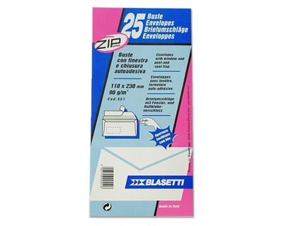 BUSTE 11X23 C/FINESTRA E STRIP 25 PZ. 0551
