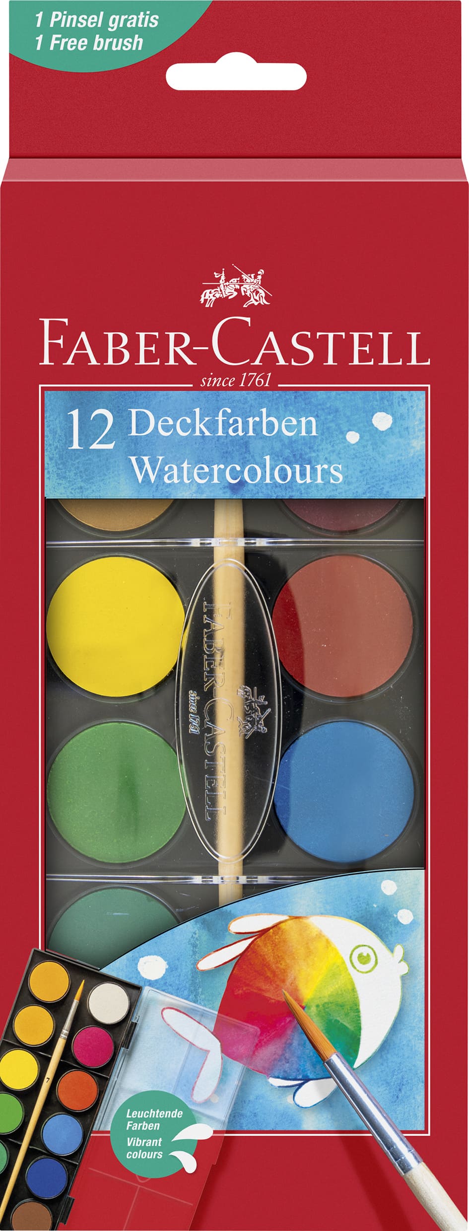 COLORI ACQUERELLO GODET 30MM 12 PZ. + PENNELLINO 125018