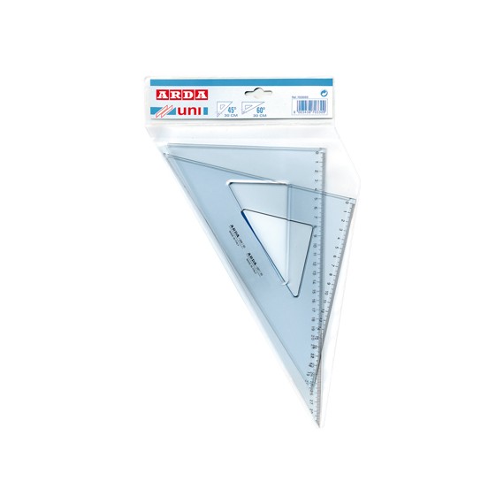 SQUADRA 45°/60° 30 CM. SET 2 PZ. UNI SS 70330SS