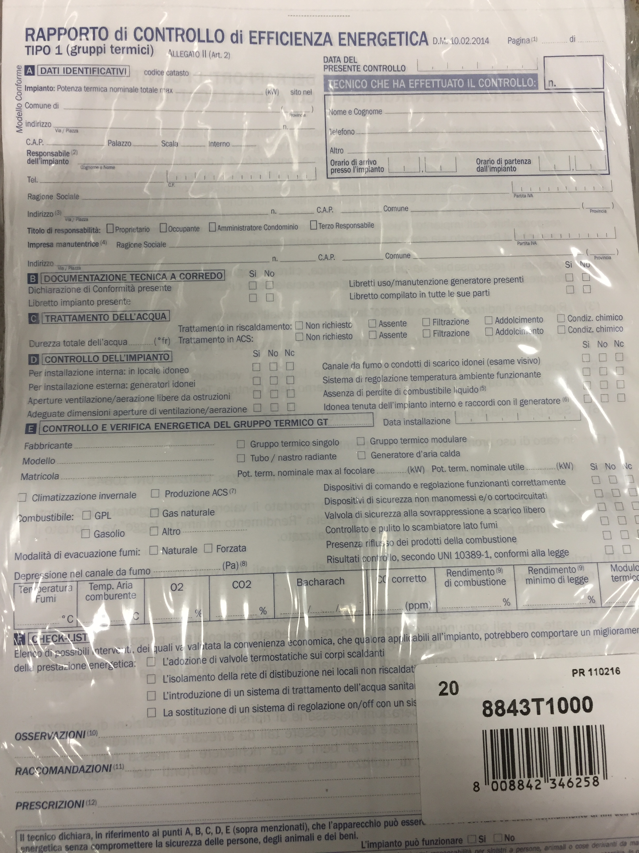 RAPPORTO CONTR.EFFIC.ENER. ALL.II SNAP OUT 3C DU8843T1000