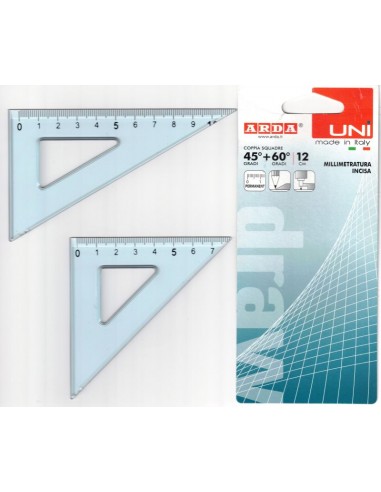 SQUADRE 45°/60° 12 CM. UNI SS IN COPPIA 70312SS