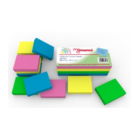 MEMO TIP 38X51 COLORI PASTELLO 12 PZ 30NIK018/MYNEON