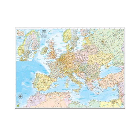 CARTA GEOGRAFICA EUROPA MURALE AMMINISTRATIVA M12PP