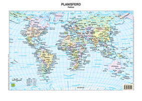 CARTA GEOGRAFICA MONDO SCOLASTICA PLASTIFICATA BS02P