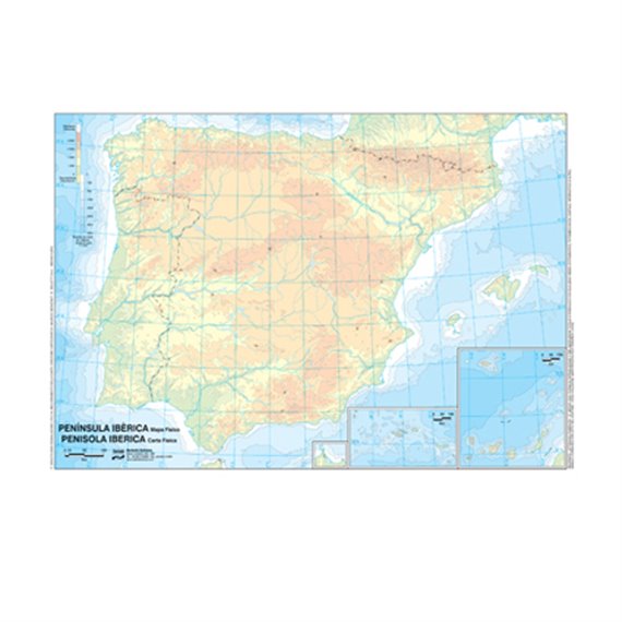 CARTA GEOGRAFICA PENISOLA IBERICA SCOLASTICA MUTA BS28M/02