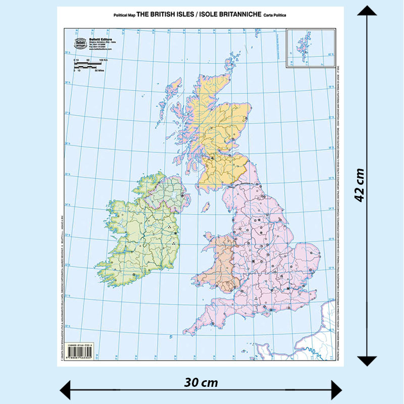 CARTA GEOGRAFICA ISOLE BRIT. SCOL MUTA