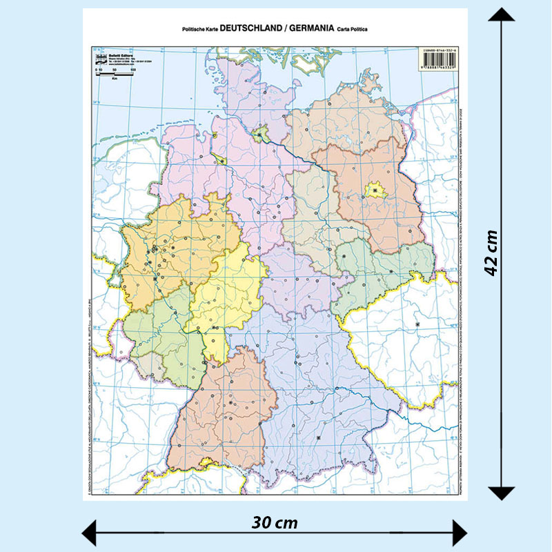 CARTA GEOGRAFICA GERMANIA SCOLASTICA MUTA BS30M/02