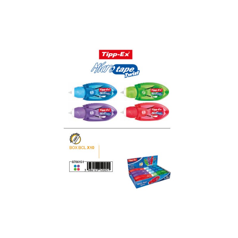 CORRETTORE TIPPEX MICRO TAPE TWIST 10PZ 8706151