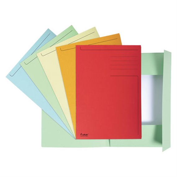 CARTELLINA STAMPATA 3 LEMBI GIALLO 280GR 50PZ 449005E