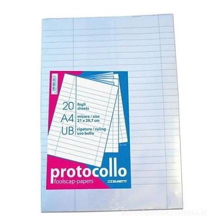 RISMA CARTA PROTOCOLLO USO BOLLO 20 FG. 1295