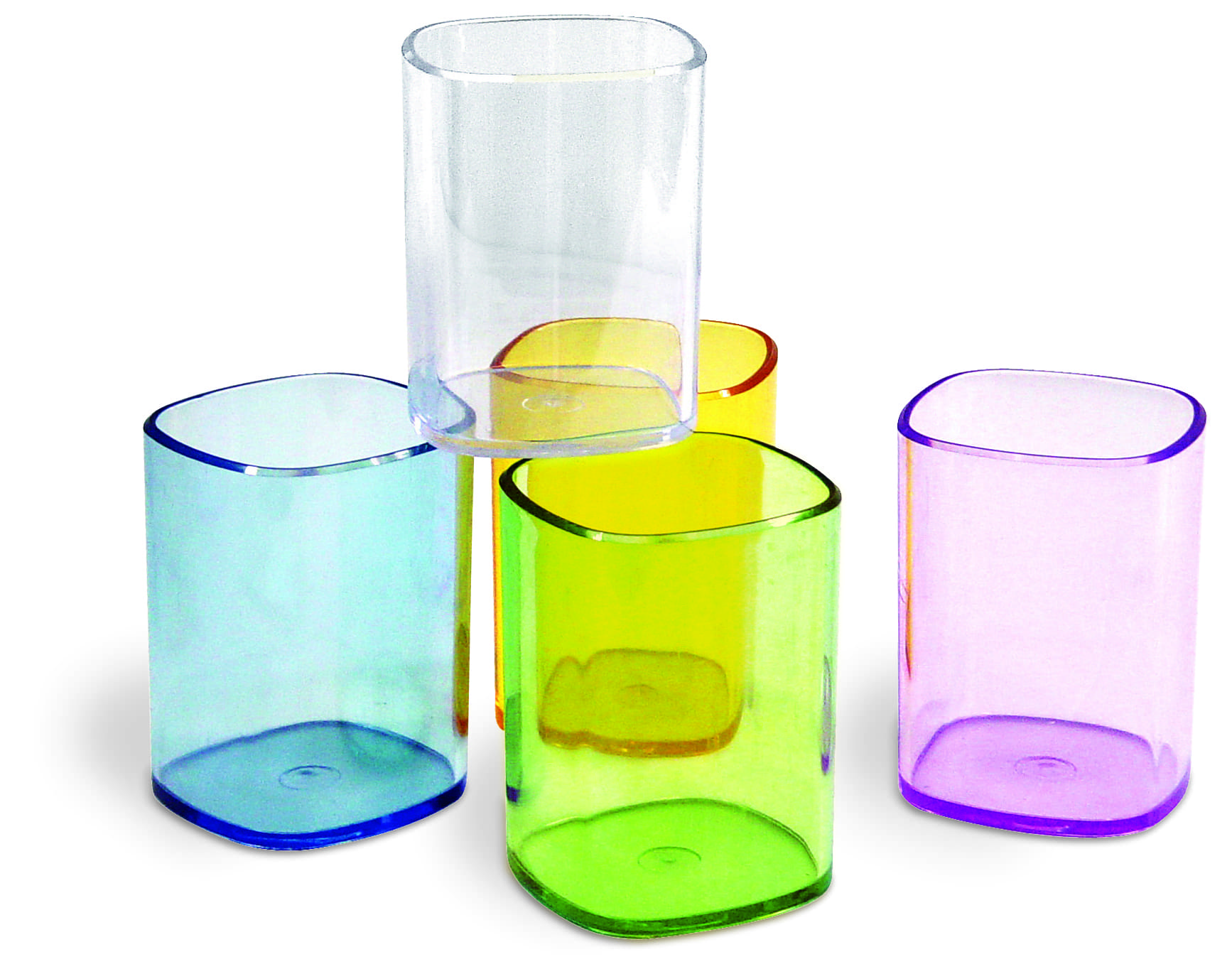 BICCHIERE PORTAPENNE TRASPARENTE COL. ASSORTITI TR4111AS