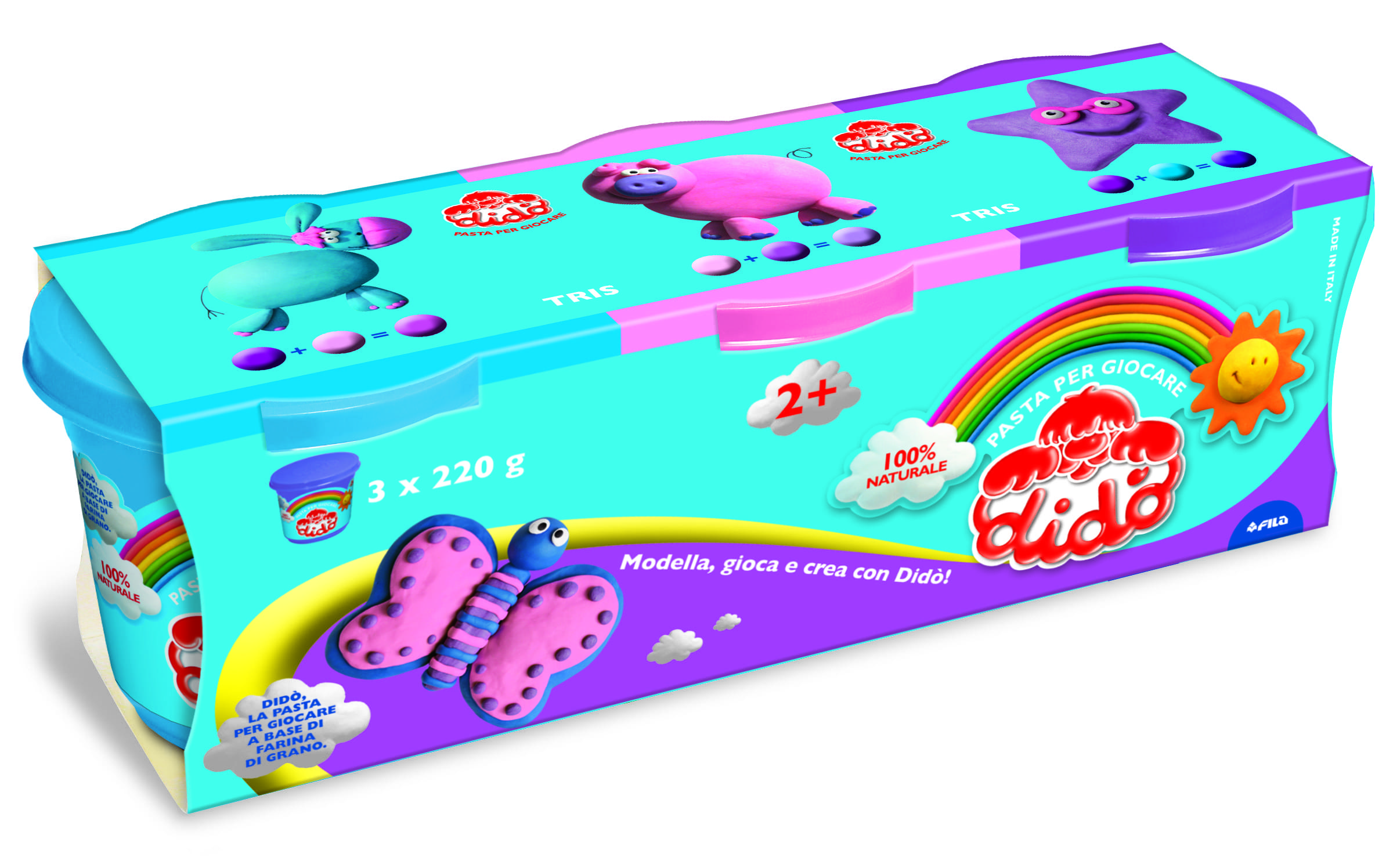 DIDO' TRIS BARATTOLI VIO/ROSA/AZZ 220GR. F390464