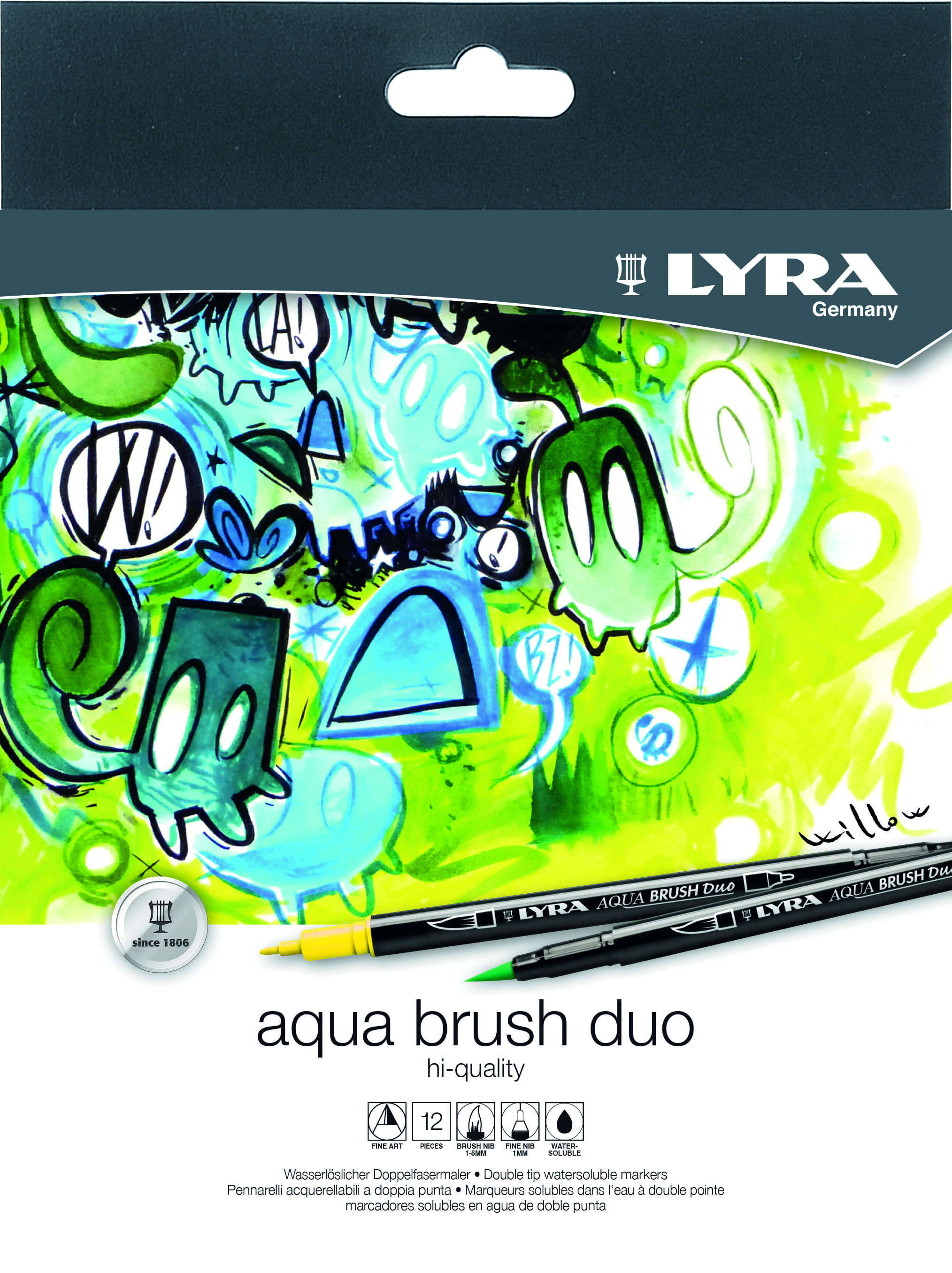PENNARELLO LYRA AQUA BRUSH DUO 12 PZ. L6521120