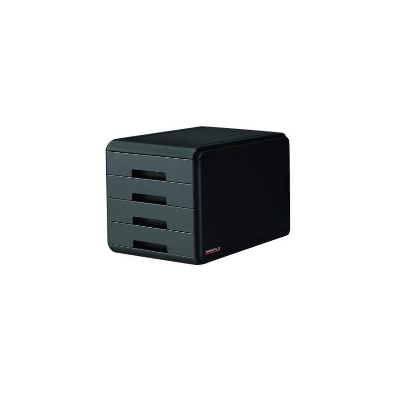 CASSETTIERA ROSSOITALIA 4 CASSETTI NERO 18P4PRIN