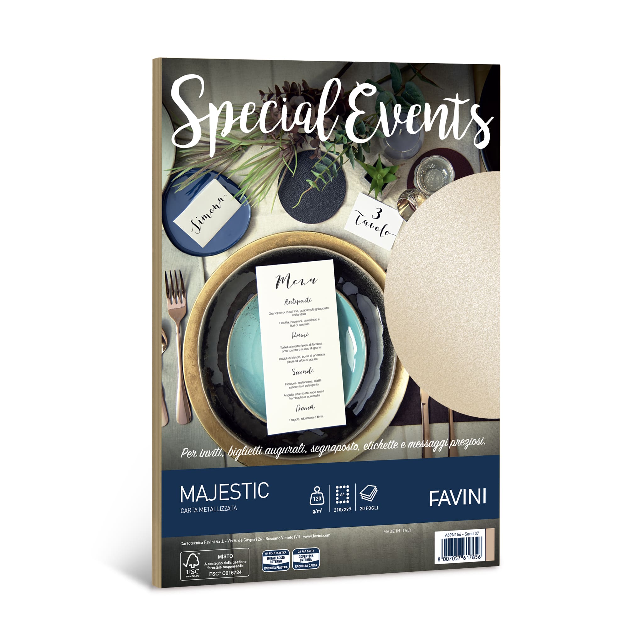 CARTA SPECIAL EVENTS SABBIA 120 GR. A4 20 FG. A69N154