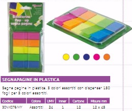 SEGNAPAGINE C/DISPENCER 12X45 MM 5 COLORI 30NIK076/MY