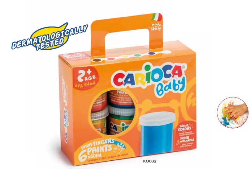 COLORI A DITA CARIOCA 6 VASETTI 80 ML. K0023