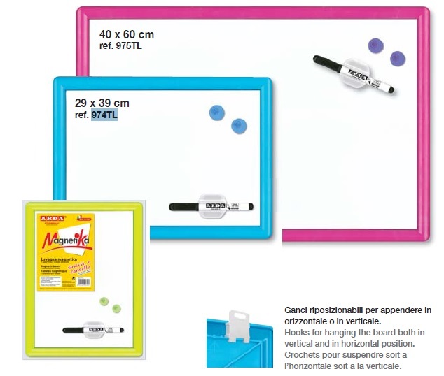 LAVAGNA MAGNETICA BIANCA 40X60 CM C/ACCESSORI 975/TL