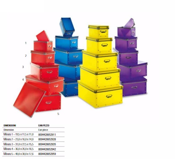 SCATOLE MY DESK 5 MISURE DIVERSE 4 PZ. COLORI ASS. 652904