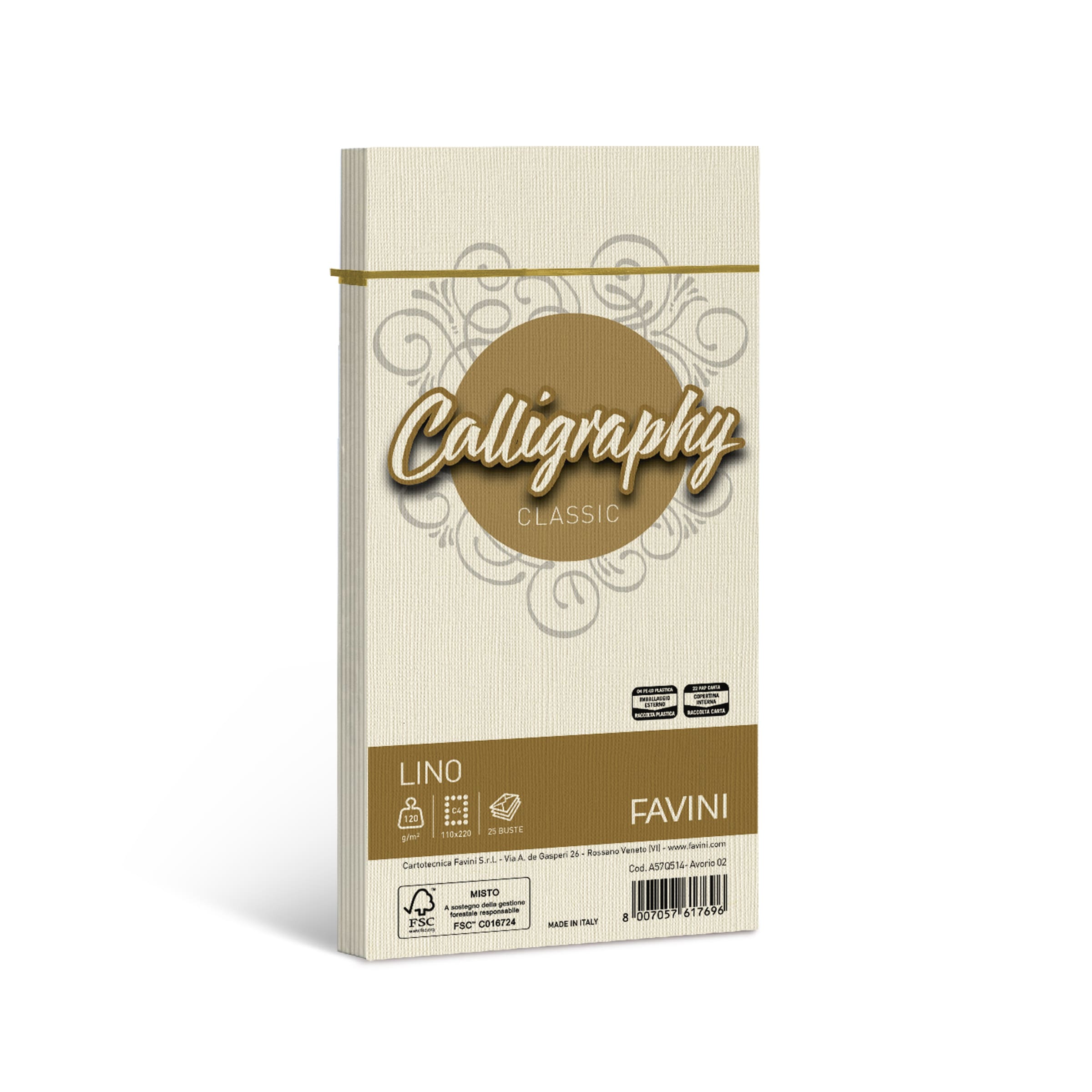 BUSTA CALLIGRAPHY LINO AVORIO 02 25 PZ. A57Q514