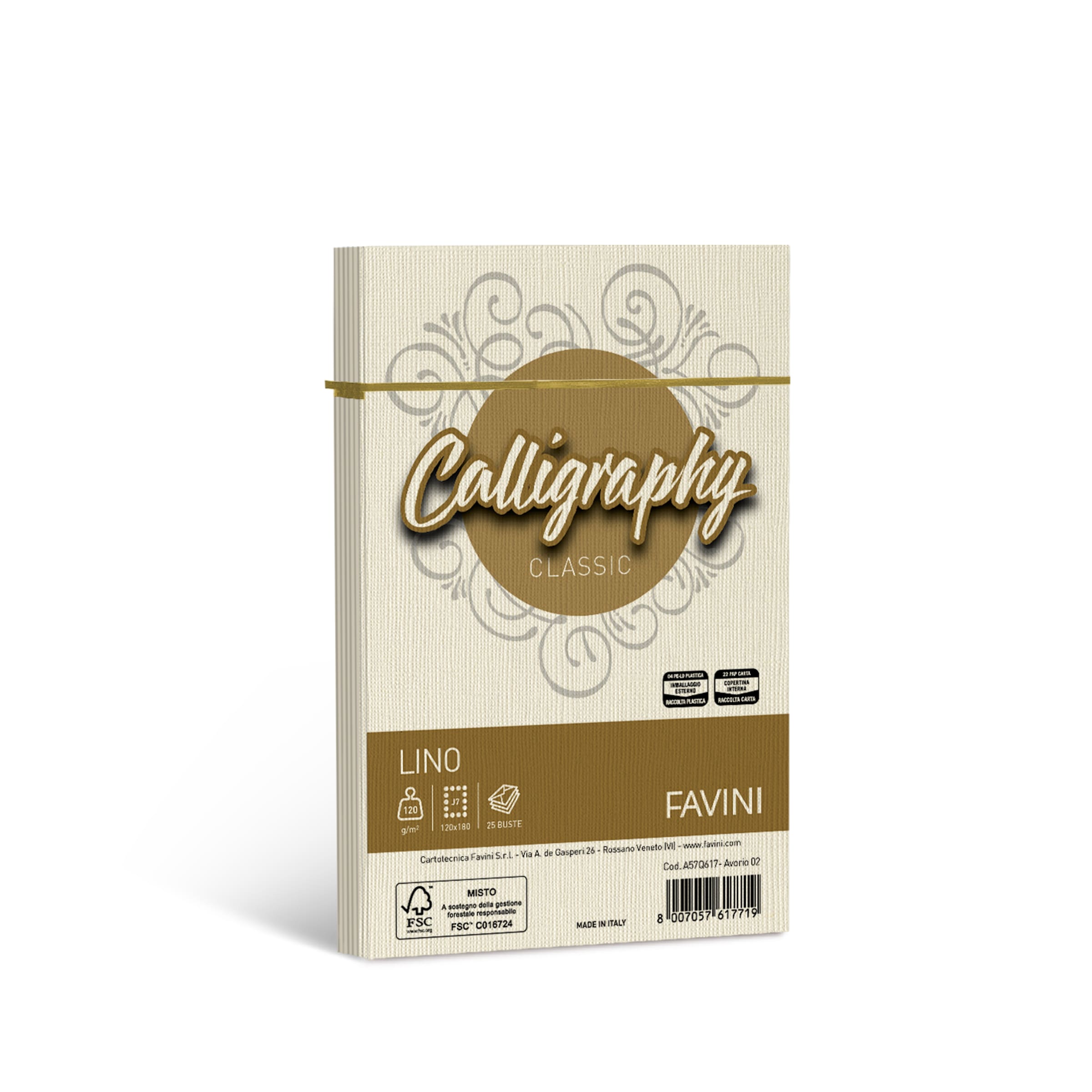 BUSTA CALLIGRAPHY LINO AVORIO 02 12X18 25 PZ. A57Q617