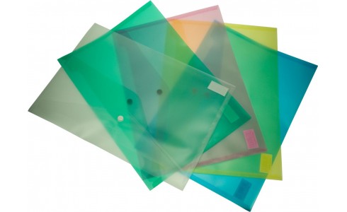 BUSTA CON BOTTONE A/4 COLORI ASSORTITI 6 PZ. X001A